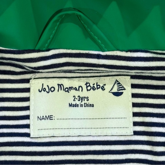 New JoJo Maman Bebe Dinosaur Raincoat Boys 2T 3T Waterproof Hooded Jacket Green - Picture 3 of 6